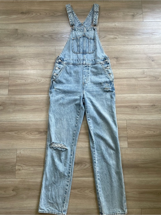 Old Navy Denim - Women’s Light Blue Washed Denim Overalls- 4Tall